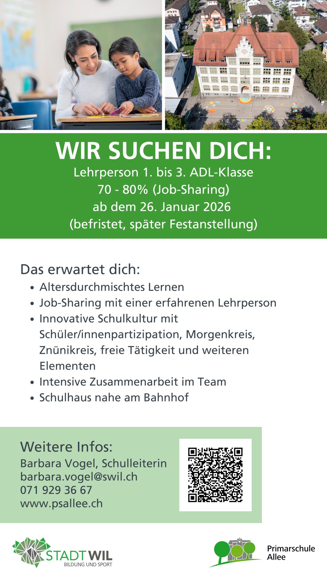 Inserat Schule KIGA Wil